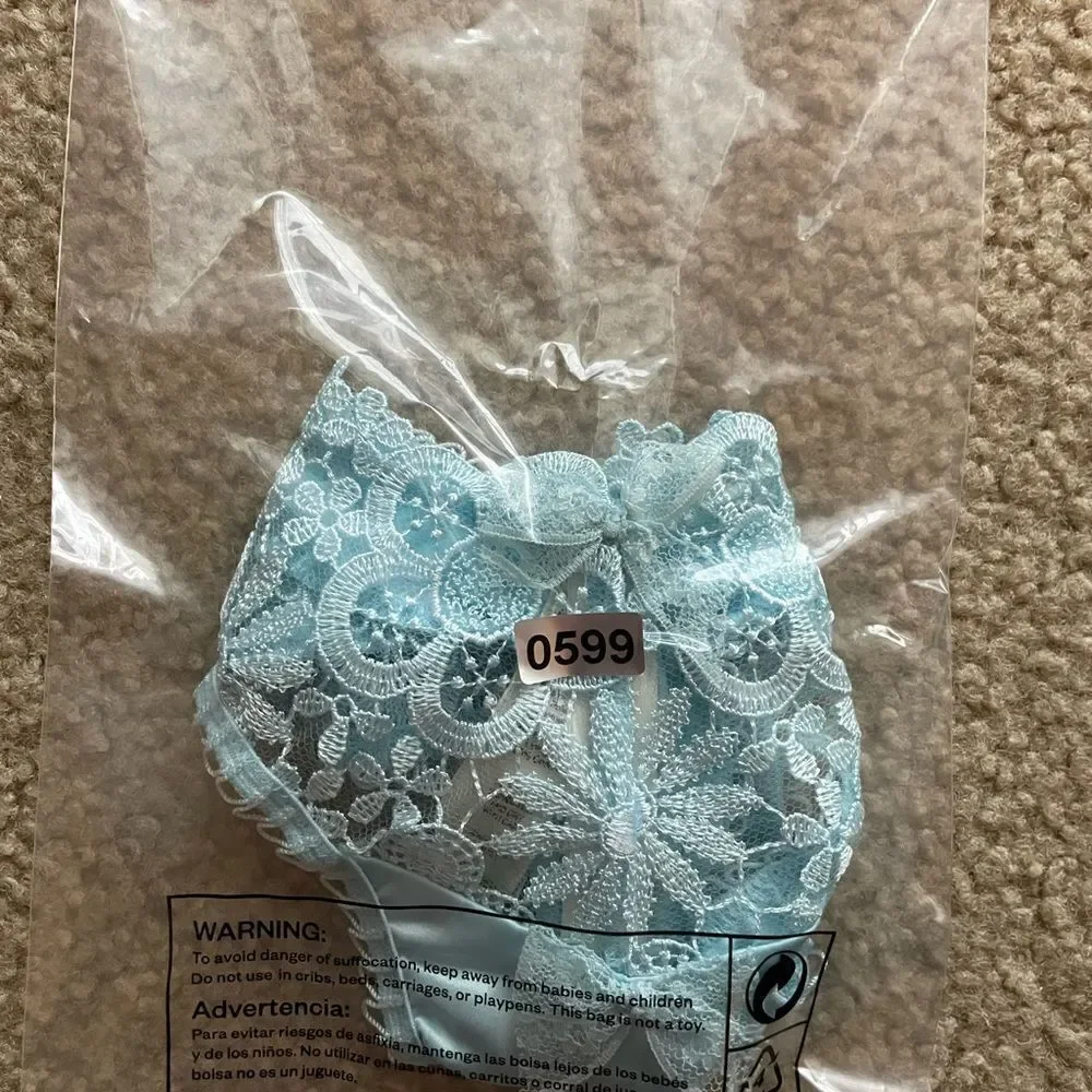 For Love and Lemons Flower thong in Blue Size XXS NWOT